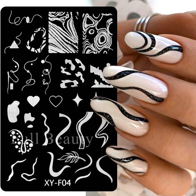 Star Moon Nail Stamping Places Flower Lace Abstract Geometric Lines Printing Stencil Manicuring Art Stamp Templates Nail Tools