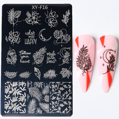 Star Moon Nail Stamping Places Flower Lace Abstract Geometric Lines Printing Stencil Manicuring Art Stamp Templates Nail Tools