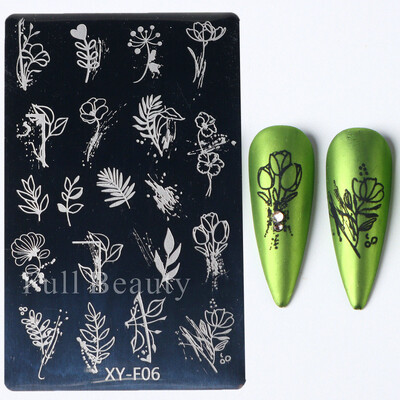 Star Moon Nail Stamping Places Flower Lace Abstract Geometric Lines Printing Stencil Manicuring Art Stamp Templates Nail Tools