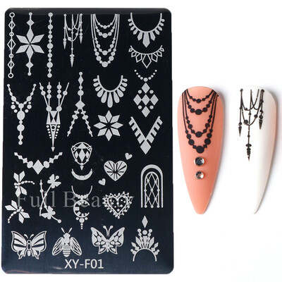 Star Moon Nail Stamping Places Flower Lace Abstract Geometric Lines Printing Stencil Manicuring Art Stamp Templates Nail Tools