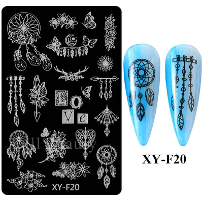 Star Moon Nail Stamping Places Flower Lace Abstract Geometric Lines Printing Stencil Manicuring Art Stamp Templates Nail Tools