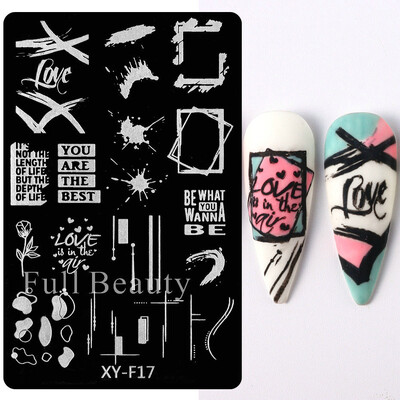 Star Moon Nail Stamping Places Flower Lace Abstract Geometric Lines Printing Stencil Manicuring Art Stamp Templates Nail Tools