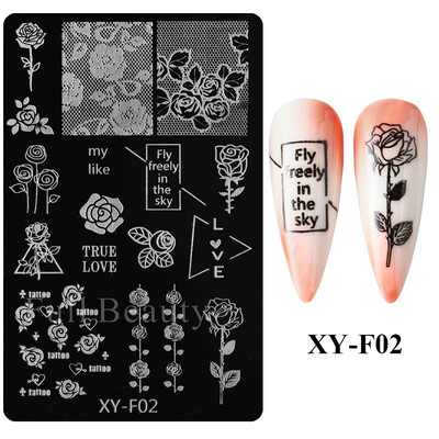 Star Moon Nail Stamping Places Flower Lace Abstract Geometric Lines Printing Stencil Manicuring Art Stamp Templates Nail Tools