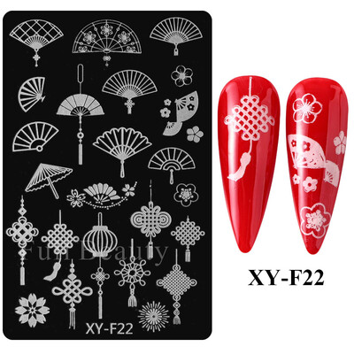 Star Moon Nail Stamping Places Flower Lace Abstract Geometric Lines Printing Stencil Manicuring Art Stamp Templates Nail Tools