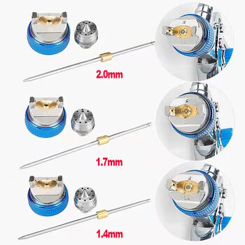 Професионален пистолет за разпръскване HVLP 1.4/1.7/2.0 mm дюза Гравитационен аерограф за боядисване на автомобили пистолет за пръскане на боя