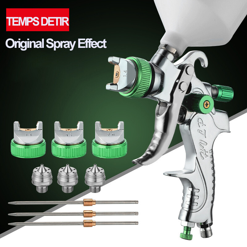 Profesionalus HVLP purškimo pistoletas 1,4 / 1,7 / 2,0 mm purkštukų gravitacijos aerozolis, skirtas automobilių dažymui dažų purškimo pistoletas