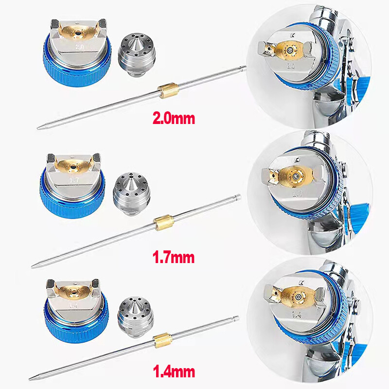 Profesionalus HVLP purškimo pistoletas 1,4 / 1,7 / 2,0 mm purkštukų gravitacijos aerozolis, skirtas automobilių dažymui dažų purškimo pistoletas