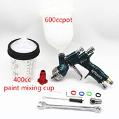 uhiuus 1,3/1,8 mm pihustuspüstol 400CC segamispaagi ja adapteriga auto värvipüstoli lakivärvipihusti / õhupihustuspüstol / õhutööriistad