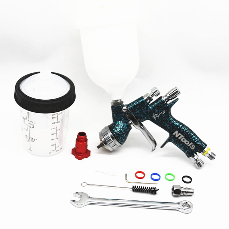 uhiuus 1,3/1,8 mm pihustuspüstol 400CC segamispaagi ja adapteriga auto värvipüstoli lakivärvipihusti / õhupihustuspüstol / õhutööriistad