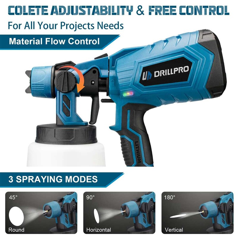 Drillpro 1000ML juhtmeta elektriline pihustuspüstoli värvipihusti suure võimsusega auto mööbli teraskattega õhuhari Makita 18V aku jaoks