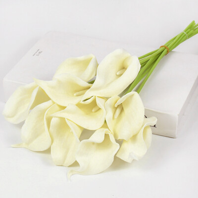 5/10kom Real Touch Calla Lily Umjetno cvijeće Bijeli vjenčani buket Svadbeni tuš Party Cvjetni ukras za dom Lažni cvijet