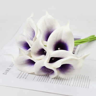 5/10kom Real Touch Calla Lily Umjetno cvijeće Bijeli vjenčani buket Svadbeni tuš Party Cvjetni ukras za dom Lažni cvijet