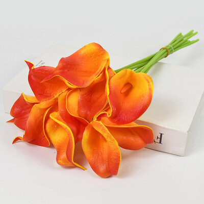 5/10kom Real Touch Calla Lily Umjetno cvijeće Bijeli vjenčani buket Svadbeni tuš Party Cvjetni ukras za dom Lažni cvijet