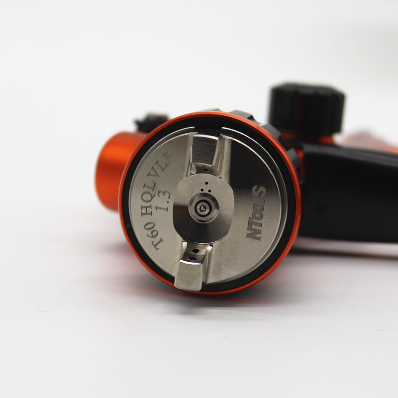 LVLP pihustuspüstol Gravity pihustuspüstol 1,3 mm 600CC värvisegamistopsiga Professionaalne värvipüstol koos pihustuspüstoli adapteri ja segamispaagiga
