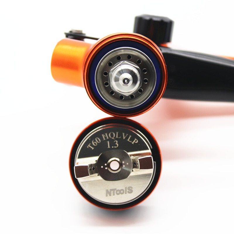 LVLP pihustuspüstol Gravity pihustuspüstol 1,3 mm 600CC värvisegamistopsiga Professionaalne värvipüstol koos pihustuspüstoli adapteri ja segamispaagiga