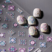 Χρωματιστά ρετρό τοτέμ μποέμικο στυλ 5D μαλακά ανάγλυφα αυτοκόλλητα αυτοκόλλητα νυχιών τέχνης Vintage αυτοκόλλητα μανικιούρ Χονδρική