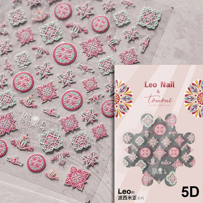 Χρωματιστά ρετρό τοτέμ μποέμικο στυλ 5D μαλακά ανάγλυφα αυτοκόλλητα αυτοκόλλητα νυχιών τέχνης Vintage αυτοκόλλητα μανικιούρ Χονδρική