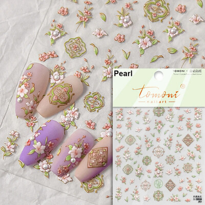 Χρωματιστά ρετρό τοτέμ μποέμικο στυλ 5D μαλακά ανάγλυφα αυτοκόλλητα αυτοκόλλητα νυχιών τέχνης Vintage αυτοκόλλητα μανικιούρ Χονδρική