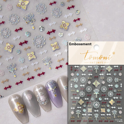 Χρωματιστά ρετρό τοτέμ μποέμικο στυλ 5D μαλακά ανάγλυφα αυτοκόλλητα αυτοκόλλητα νυχιών τέχνης Vintage αυτοκόλλητα μανικιούρ Χονδρική