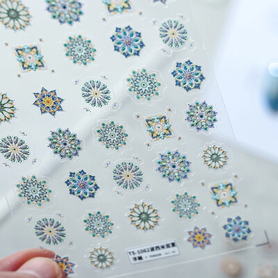 Χρωματιστά ρετρό τοτέμ μποέμικο στυλ 5D μαλακά ανάγλυφα αυτοκόλλητα αυτοκόλλητα νυχιών τέχνης Vintage αυτοκόλλητα μανικιούρ Χονδρική