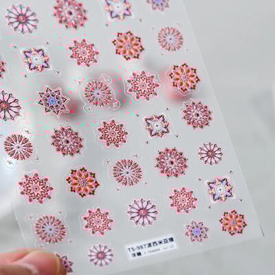 Χρωματιστά ρετρό τοτέμ μποέμικο στυλ 5D μαλακά ανάγλυφα αυτοκόλλητα αυτοκόλλητα νυχιών τέχνης Vintage αυτοκόλλητα μανικιούρ Χονδρική