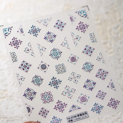 Χρωματιστά ρετρό τοτέμ μποέμικο στυλ 5D μαλακά ανάγλυφα αυτοκόλλητα αυτοκόλλητα νυχιών τέχνης Vintage αυτοκόλλητα μανικιούρ Χονδρική