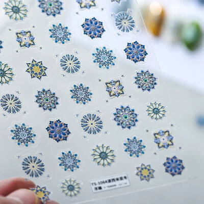 Χρωματιστά ρετρό τοτέμ μποέμικο στυλ 5D μαλακά ανάγλυφα αυτοκόλλητα αυτοκόλλητα νυχιών τέχνης Vintage αυτοκόλλητα μανικιούρ Χονδρική