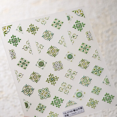 Χρωματιστά ρετρό τοτέμ μποέμικο στυλ 5D μαλακά ανάγλυφα αυτοκόλλητα αυτοκόλλητα νυχιών τέχνης Vintage αυτοκόλλητα μανικιούρ Χονδρική