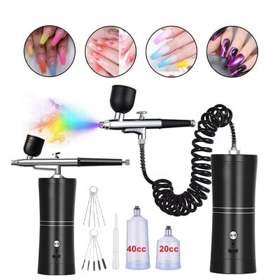 Zračna četka za nokte Prijenosna zračna četka za zračno crijevo Produženi pištolj za prskanje s kompresorom za nail art slikanje Makeup Cake Set Airbrush