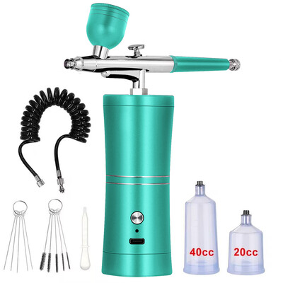 Pneumatinis šepetėlis nagų nešiojamas oro šepetėlis oro žarna prailgintas purškimo pistoletas su kompresoriumi, skirtas nagų dailėms piešti makiažo tortui Airbrush rinkinys