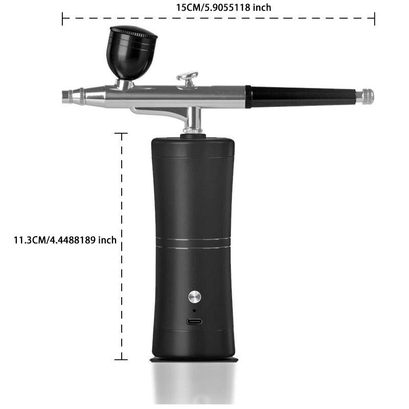Pneumatinis šepetėlis nagų nešiojamas oro šepetėlis oro žarna prailgintas purškimo pistoletas su kompresoriumi, skirtas nagų dailėms piešti makiažo tortui Airbrush rinkinys