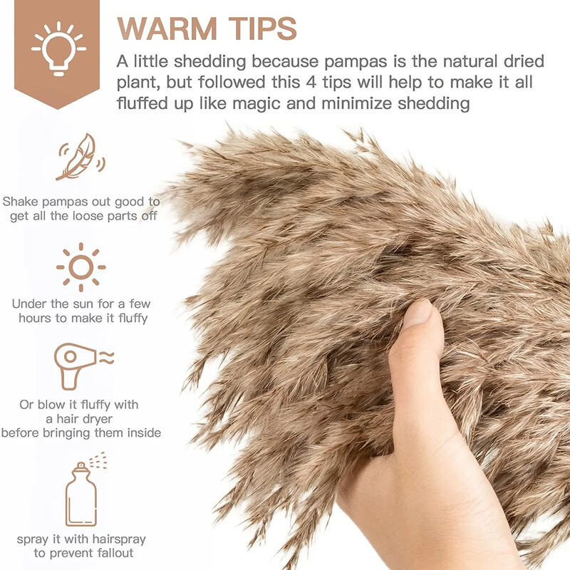 15 komada paperjastog pampas buketa suhog cvijeća Boho seoska vaza za dom Dekoracija zečića Zečji repovi Pampa rekviziti za vjenčanje Dekoracija