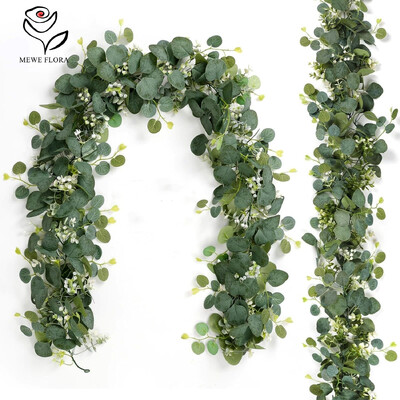 1 vnt Dirbtinio vynmedžio girlianda rotango netikro eukalipto lapai Gypsophila kabantys vynmedžiai Vestuvių dekoravimas Sienų fonas Namų dekoras