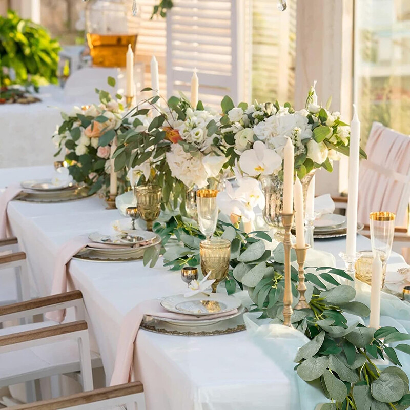 1 vnt dirbtinis eukalipto gluosnio lapų žalių gėlių vainikas vestuvių fonui, valgomojo stalo tako dekoravimui