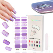 20 vârfuri Gel semi vindecat Nail Art Sliders Manichiură UV LED Lampă Semi vindecat Gel Design Autocolante pentru unghii Impermeabil Decorare autocolant pentru unghii