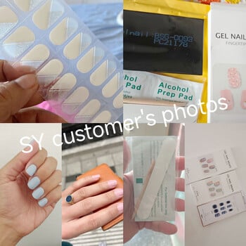 20tip Semi Cured Gel Nails Art Sliders Μανικιούρ UV LED Λάμπα Semi Cured Gel Design Nail Decals Αδιάβροχη διακόσμηση με αυτοκόλλητο νυχιών