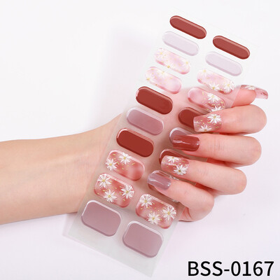 20 vârfuri Gel semi vindecat Nail Art Sliders Manichiură UV LED Lampă Semi vindecat Gel Design Autocolante pentru unghii Impermeabil Decorare autocolant pentru unghii