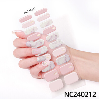 20 vârfuri Gel semi vindecat Nail Art Sliders Manichiură UV LED Lampă Semi vindecat Gel Design Autocolante pentru unghii Impermeabil Decorare autocolant pentru unghii