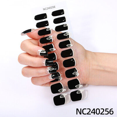 20 vârfuri Gel semi vindecat Nail Art Sliders Manichiură UV LED Lampă Semi vindecat Gel Design Autocolante pentru unghii Impermeabil Decorare autocolant pentru unghii