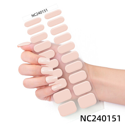 20 vârfuri Gel semi vindecat Nail Art Sliders Manichiură UV LED Lampă Semi vindecat Gel Design Autocolante pentru unghii Impermeabil Decorare autocolant pentru unghii