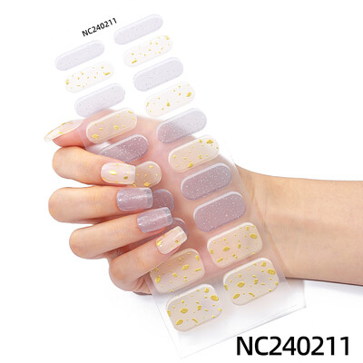 20 vârfuri Gel semi vindecat Nail Art Sliders Manichiură UV LED Lampă Semi vindecat Gel Design Autocolante pentru unghii Impermeabil Decorare autocolant pentru unghii