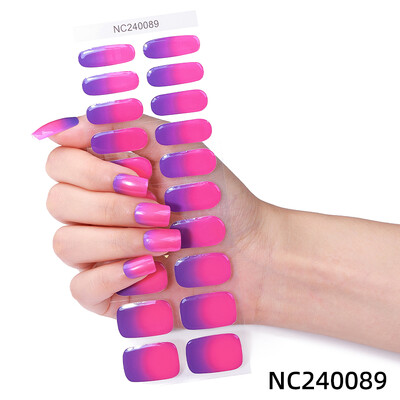 20 vârfuri Gel semi vindecat Nail Art Sliders Manichiură UV LED Lampă Semi vindecat Gel Design Autocolante pentru unghii Impermeabil Decorare autocolant pentru unghii