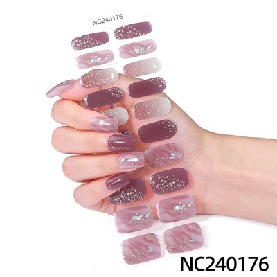 20 vârfuri Gel semi vindecat Nail Art Sliders Manichiură UV LED Lampă Semi vindecat Gel Design Autocolante pentru unghii Impermeabil Decorare autocolant pentru unghii
