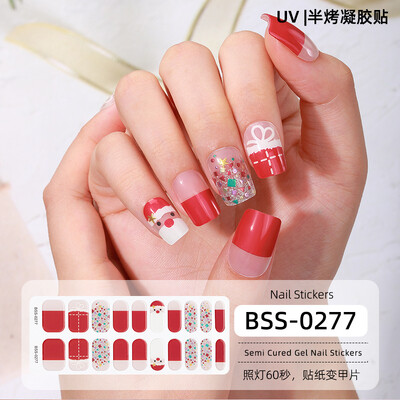 20 vârfuri Gel semi vindecat Nail Art Sliders Manichiură UV LED Lampă Semi vindecat Gel Design Autocolante pentru unghii Impermeabil Decorare autocolant pentru unghii