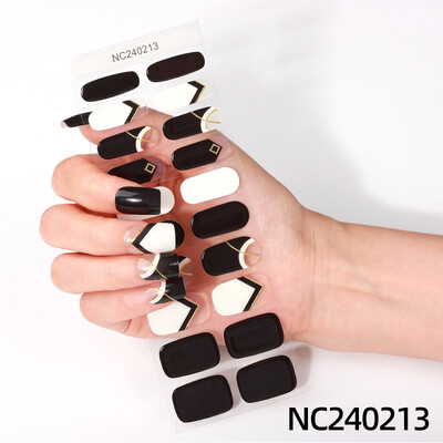 20 vârfuri Gel semi vindecat Nail Art Sliders Manichiură UV LED Lampă Semi vindecat Gel Design Autocolante pentru unghii Impermeabil Decorare autocolant pentru unghii