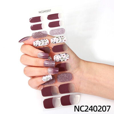 20 vârfuri Gel semi vindecat Nail Art Sliders Manichiură UV LED Lampă Semi vindecat Gel Design Autocolante pentru unghii Impermeabil Decorare autocolant pentru unghii