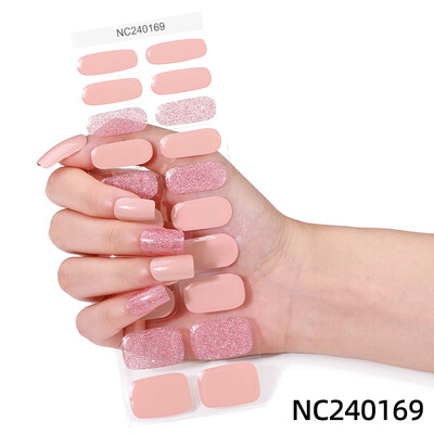 20 vârfuri Gel semi vindecat Nail Art Sliders Manichiură UV LED Lampă Semi vindecat Gel Design Autocolante pentru unghii Impermeabil Decorare autocolant pentru unghii