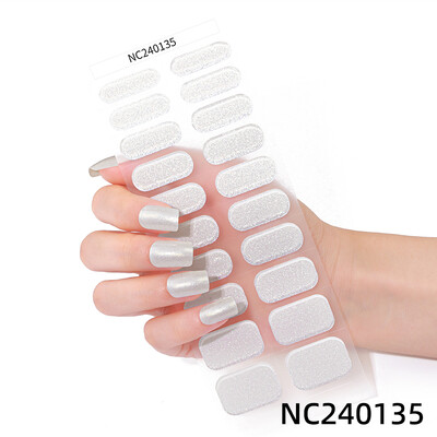 20 vârfuri Gel semi vindecat Nail Art Sliders Manichiură UV LED Lampă Semi vindecat Gel Design Autocolante pentru unghii Impermeabil Decorare autocolant pentru unghii