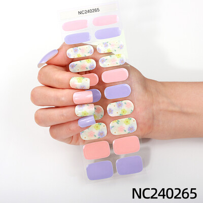 20 vârfuri Gel semi vindecat Nail Art Sliders Manichiură UV LED Lampă Semi vindecat Gel Design Autocolante pentru unghii Impermeabil Decorare autocolant pentru unghii