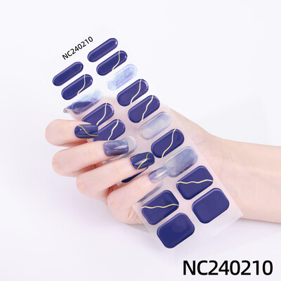 20 vârfuri Gel semi vindecat Nail Art Sliders Manichiură UV LED Lampă Semi vindecat Gel Design Autocolante pentru unghii Impermeabil Decorare autocolant pentru unghii